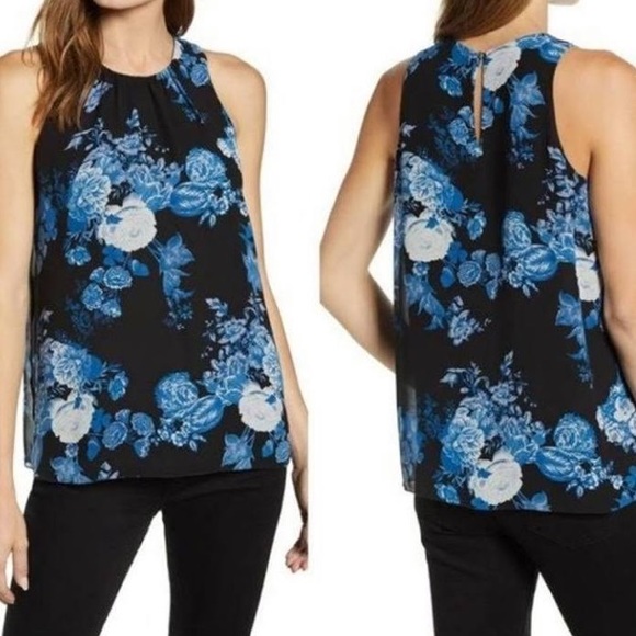 Vince Camuto Rose Sleeveless Chiffon Blouse - Picture 3 of 7